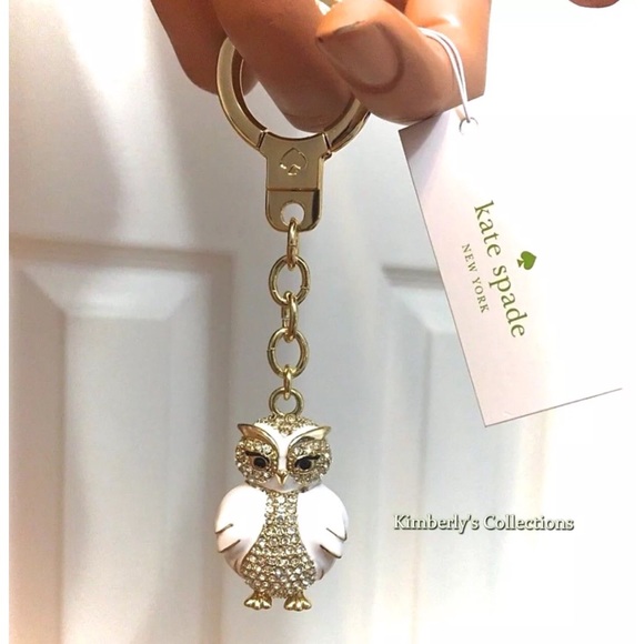 Kate Spade Snowy Owl Handbag Charm Keychain New - Picture 3 of 5